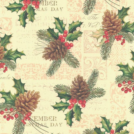 Pine Cones Collage Christmas Paper ~ Kartos Italy